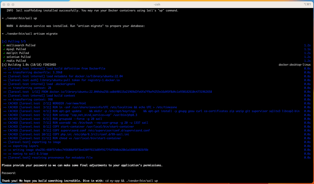 Getting Started with Laravel after docker installation